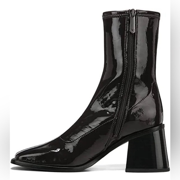 Sam Edelman Shoes Wells Stacked Block Heel Squared Toe Ankle Boot Size 7.5M New - Picture 3 of 9
